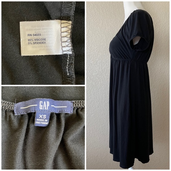 Gap Black Casual Stretch Cap Sleeve Dress - xs - Picture 2 of 2